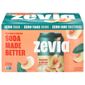 Zevia Zero Sugar Peaches & Cream Soda - 6 pk