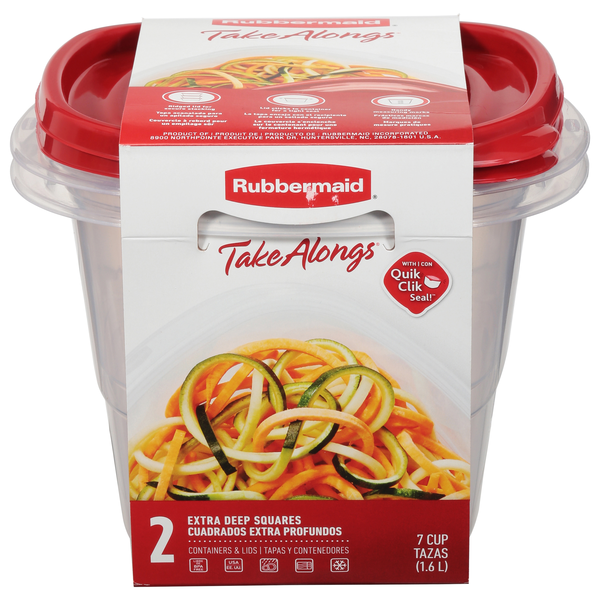 Rubbermaid Take Alongs Extra Deep Squares Containers with Lids 7 Cups