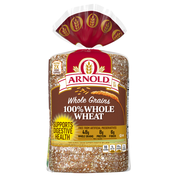 Arnold Whole Grains 100% Whole Wheat Bread Sliced