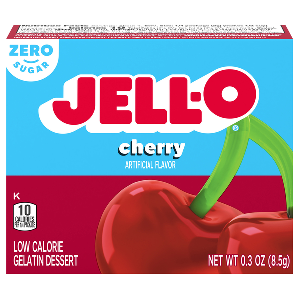 Jell-O Zero Sugar Cherry Flavored Gelatin Dessert Mix