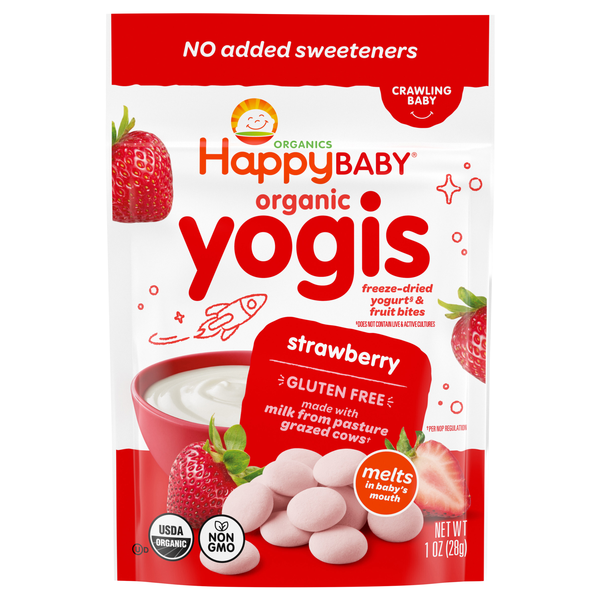 Happy Baby Organics Yogis Strawberry Yogurt & Fruit Snacks