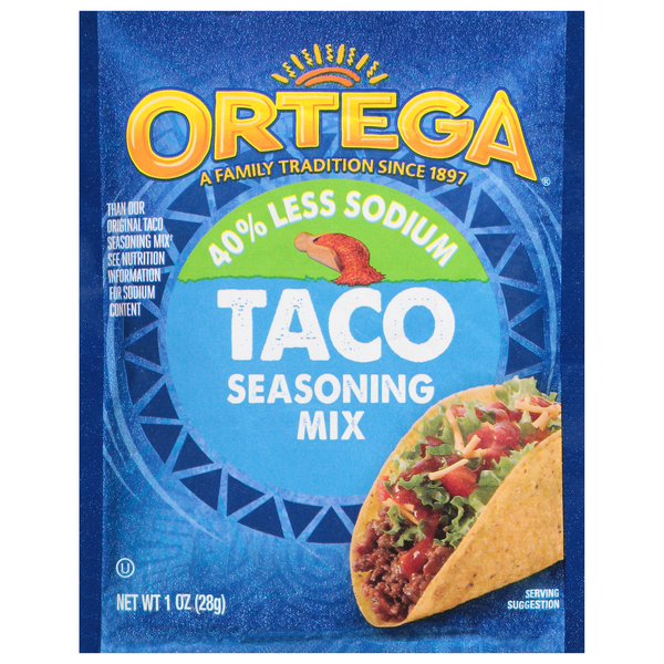 Ortega 40% Less Sodium Taco Seasoning Mix Packet