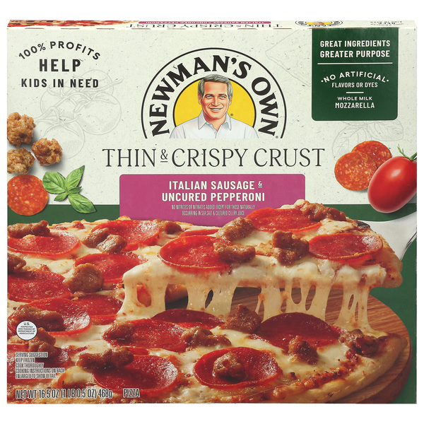 Newman's Own Thin & Crispy Italian Sausage Uncured Pepperoni Pizza Frozen