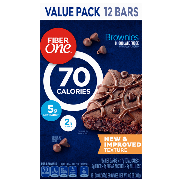 Fiber One 70 Calorie Chocolate Fudge Brownies Value Pack - 12 ct