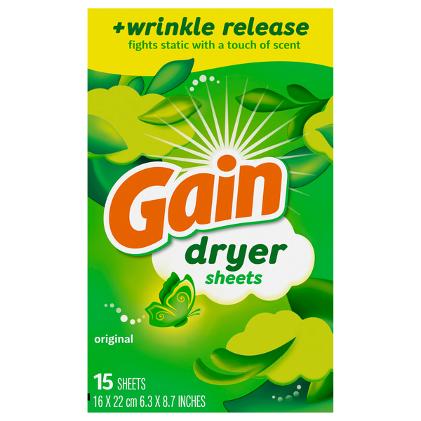 Gain +Wrinkle Release Original Scent Dryer Sheets