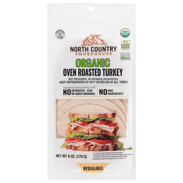North Country Smokehouse Organic Uncured Oven Roasted Turkey Sliced
