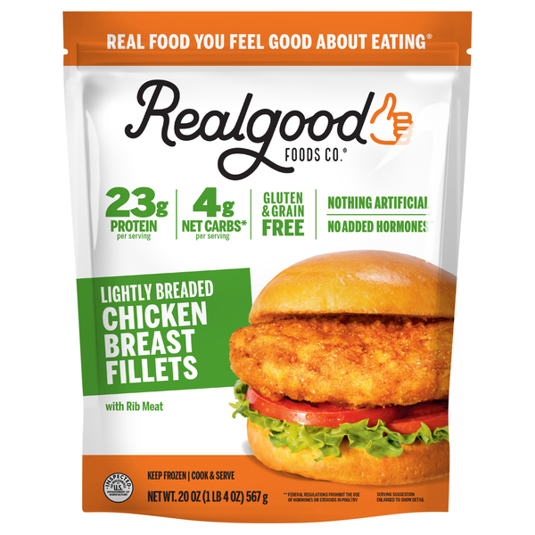 Realgood Foods Co. Lightly Breaded Chicken Breast Fillets Frozen