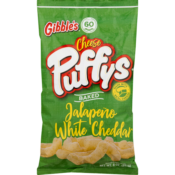 Gibbles Cheese Puffys Baked Jalapeno White Cheddar