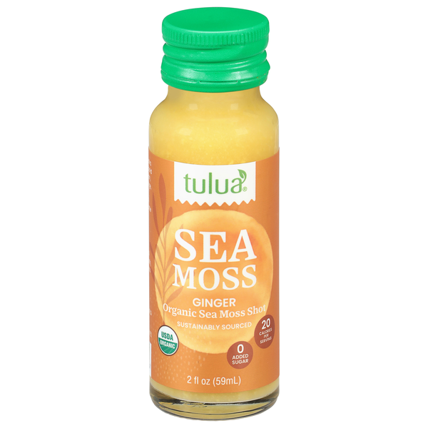 Tulua Organic No Added Sugar Ginger Sea Moss Shot Refrigerated