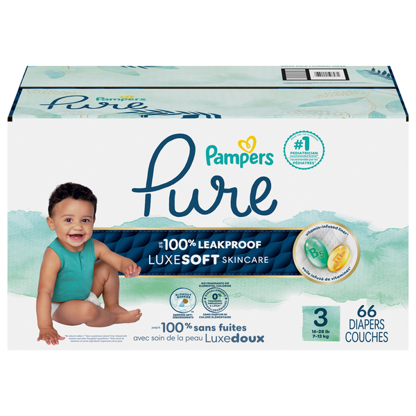 Pampers Pure Protection Size 3 Baby Diapers 16-28 lb