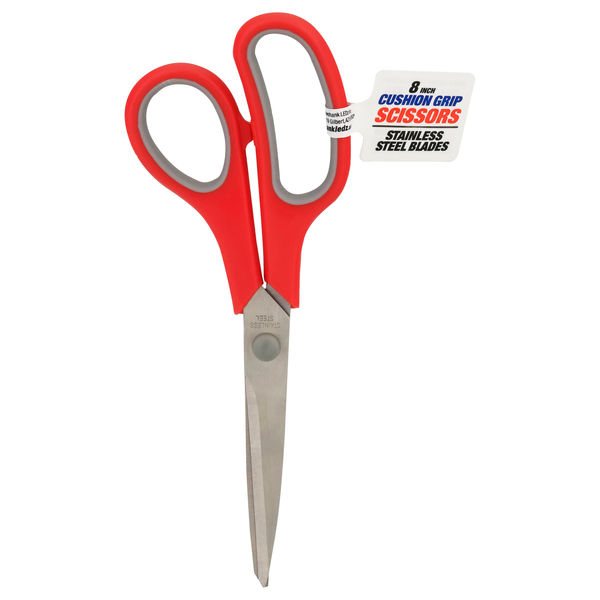 Shawshank LEDz Cushion Grip Stainless Steel Scissors 8 Inch Red