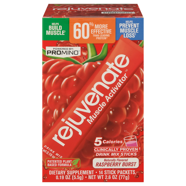 Rejuvenate Raspberry Burst Muscle Activator Drink Mix Sticks - 14 ct