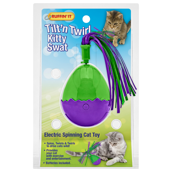 Ruffin' It Tilt 'n Twirl Kitty Swat Electric Spinning Cat Toy
