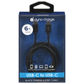 Dyno Charge USB-C to USB-C 6 ft Charge & Sync Cable Black
