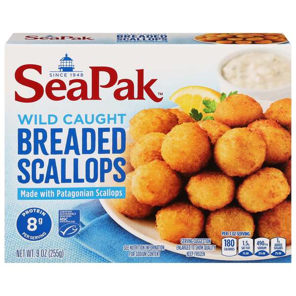 SeaPak Wild Caught Breaded Scallops Frozen
