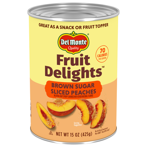 Del Monte Fruit Delights Brown Sugar Sliced Peaches in Extra Light Syrup