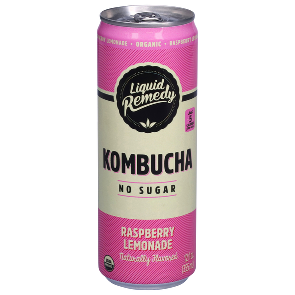 Liquid Remedy Organic No Sugar Raspberry Lemonade Flavored Kombucha