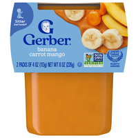Gerber Natural 2nd Baby Food Banana Carrot Mango - 2 ct