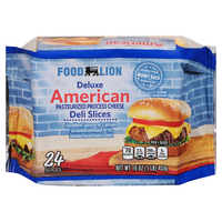 Food Lion Deluxe Yellow American Cheese Deli Slices - 24 ct