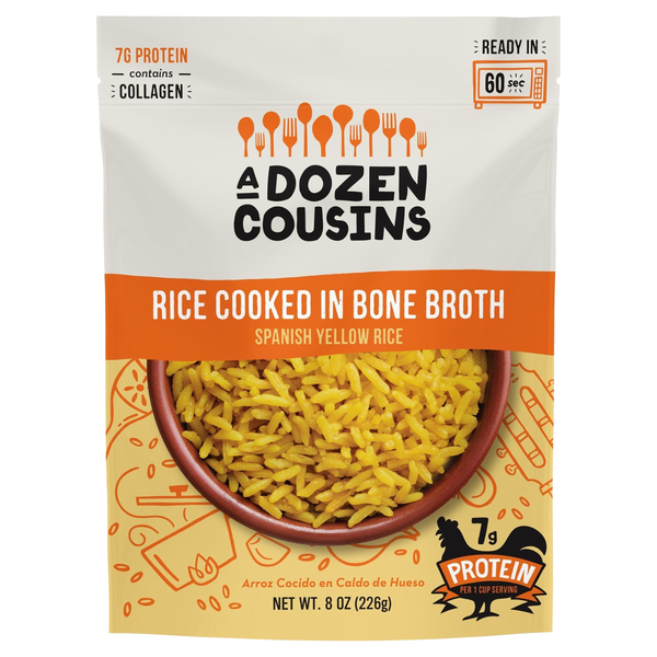 A Dozen Cousins 60 Second Microwave Spanish Yellow Rice in Bone Broth