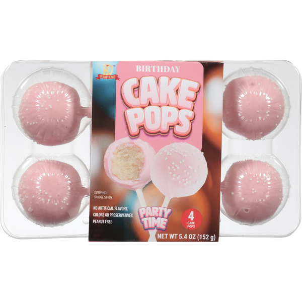 Dessert Kings Party Time Birthday Cake Pops - 4 ct
