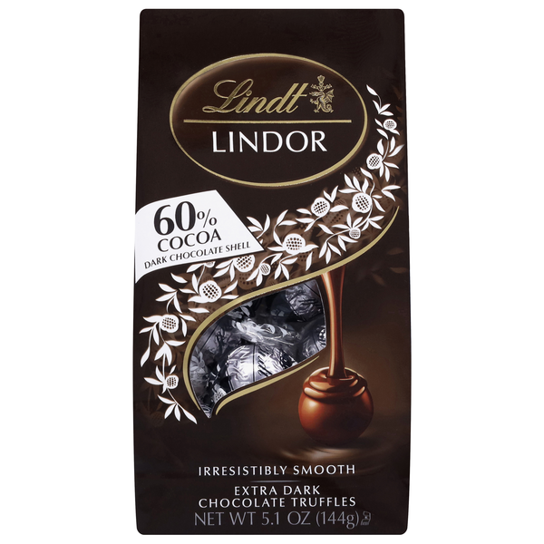 Lindt Lindor Extra Dark Chocolate Candy Truffles 60% Cocoa