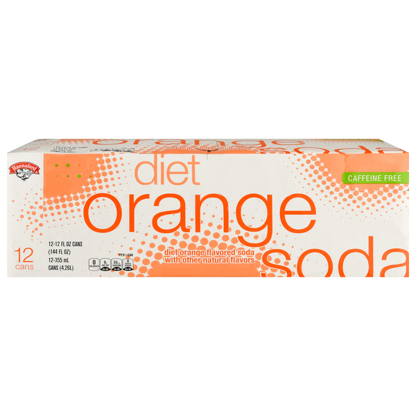 Hannaford Diet Orange Soda Caffeine Free - 12 pk