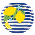 Smart Living Dinner Plates Blue Strips with Lemon 8.75 Inch