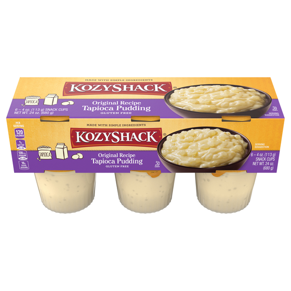 Kozy Shack Gluten Free Original Tapioca Pudding Snack Cups - 6 ct