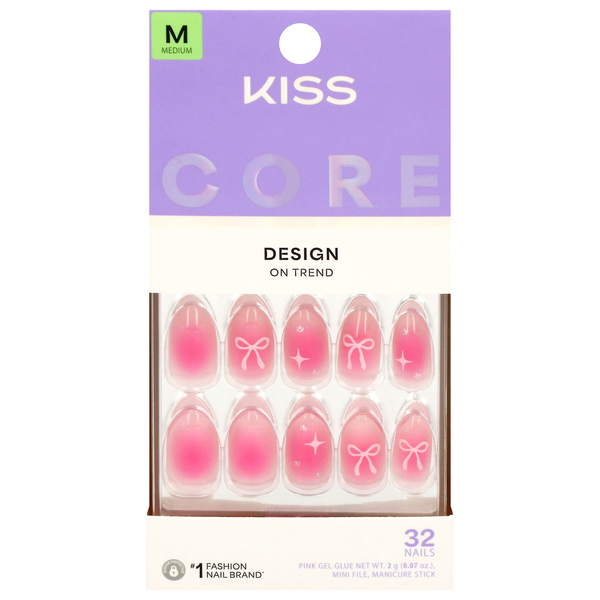 Kiss Core Magnetic French Design Nails Medium Length My Time