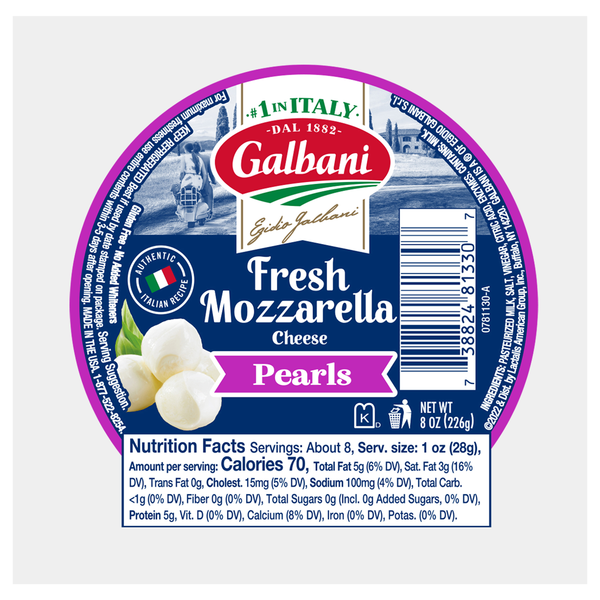 Galbani Fresh Mozzarella Cheese Pearls Size