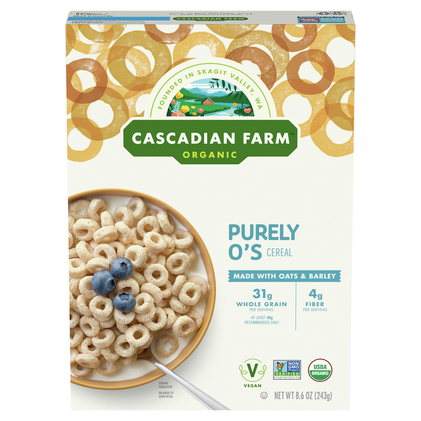 Cascadian Farm Organic Vegan Purely O's Whole Grain Cereal