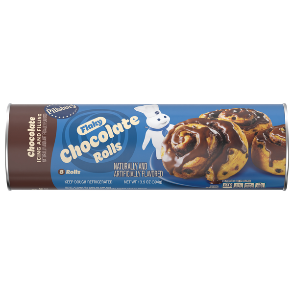 Pillsbury Flaky Chocolate Rolls with Chocolate Icing - 8 ct