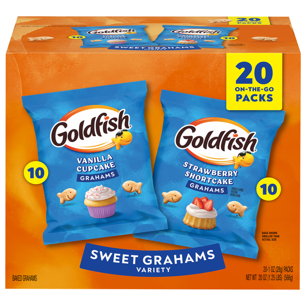Goldfish Sweet Grahams Baked Crackers Variety Pack - 20 ct