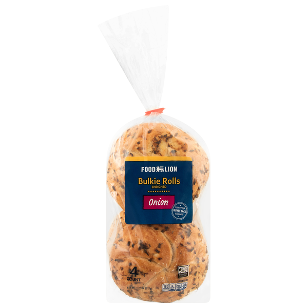 Food Lion Onion Bulkie Rolls - 4 ct
