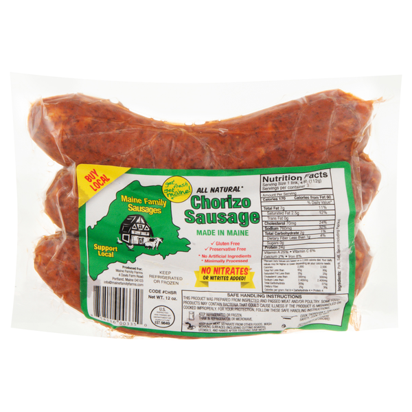 Maine Family Farms All Natural Chorizo Sausage - 3 ct