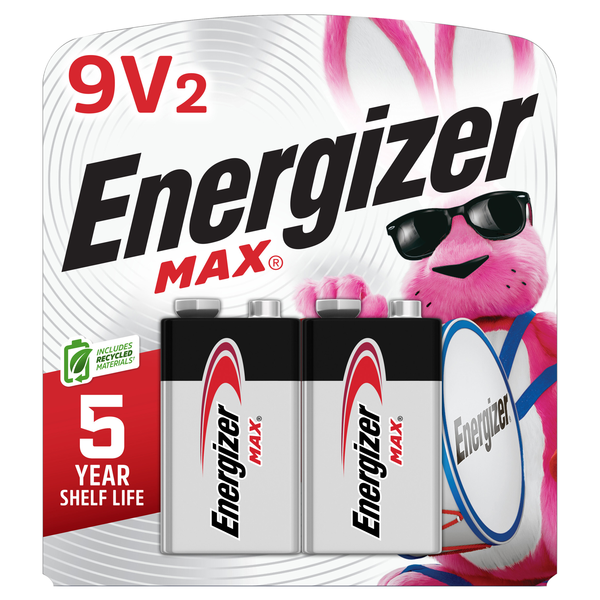 Energizer Max + Powerseal Batteries Size 9V2 Volt