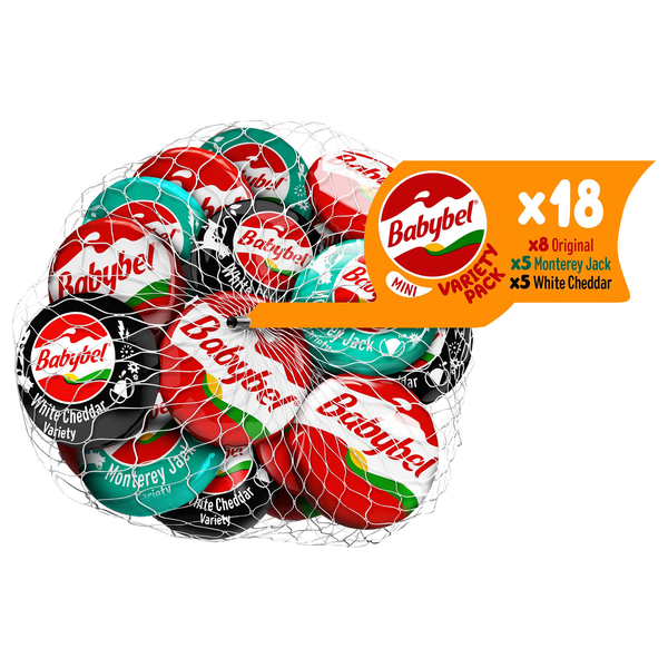 Babybel Mini Variety Pack Semi-Soft Snack Cheese - 18 ct