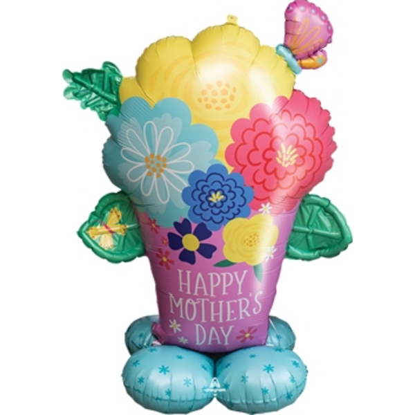 AirLoonz Mother's Day Flower Pot 53 Inch Decorative Air-Filled Balloon