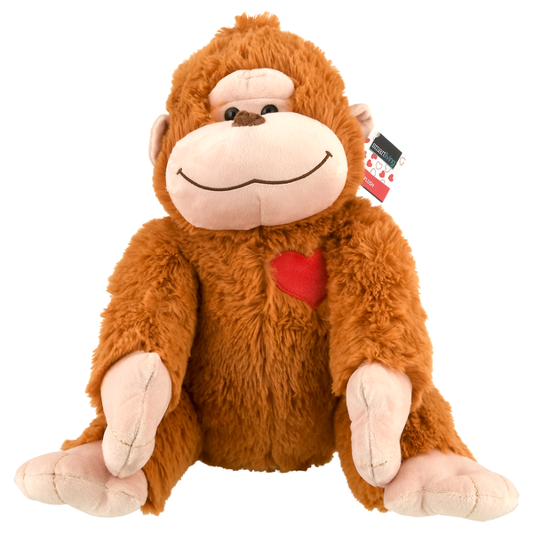 Smart Living Valentine's Day Plush Tan Monkey with Heart