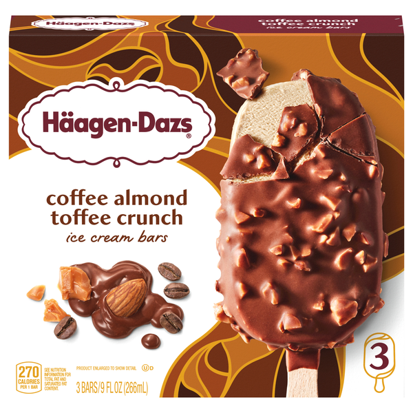 Haagen-Dazs Coffee Almond Toffee Crunch Ice Cream Bars - 3 ct
