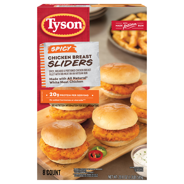 Tyson Spicy Chicken Breast Sliders - 8 ct Frozen