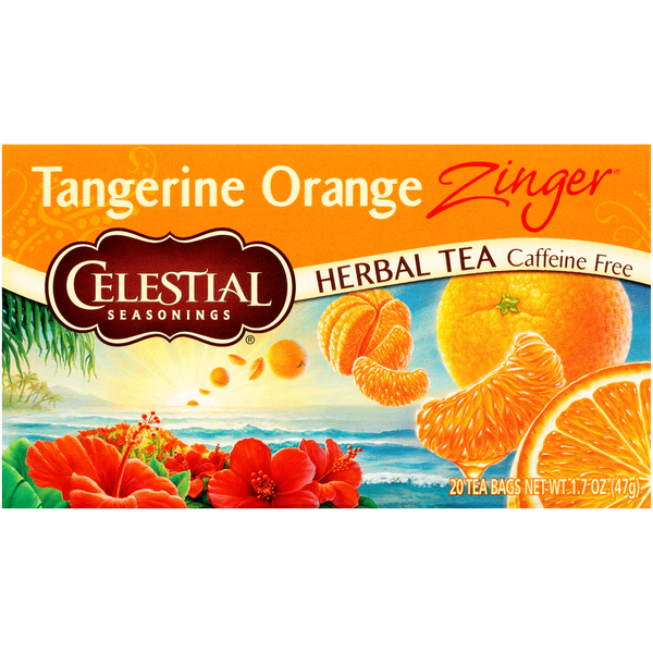 Celestial Seasonings Caffeine Free Tangerine Orange Zinger Herbal Tea Bags