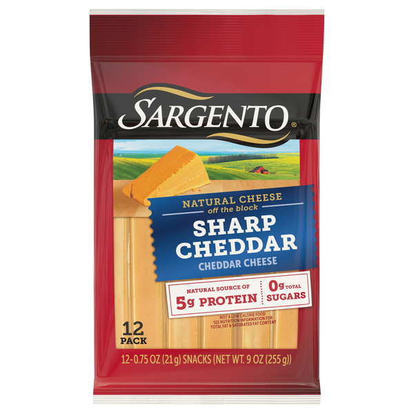 Sargento Natural Sharp Cheddar Cheese Sticks - 12 ct