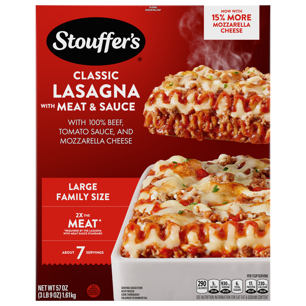 Stouffer's Lasagna with Meat & Sauce Large Family Size Frozen Meal
