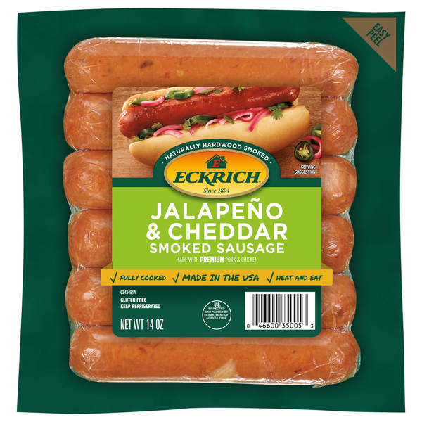 Eckrich Jalapeno & Cheddar Hardwood Smoked Sausage - 6 ct