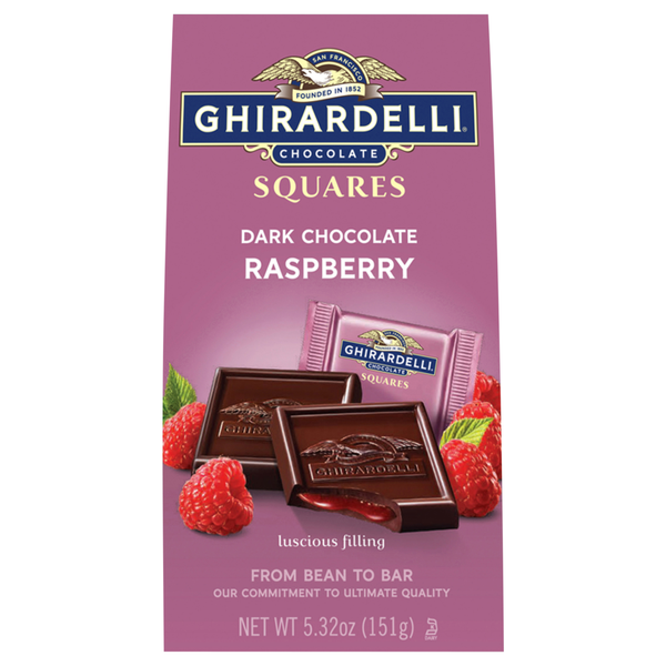 Ghirardelli Raspberry Dark Chocolate Candy Squares