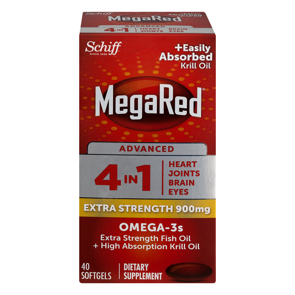 MegaRed Advanced 4-in-1 Omega-3s 900mg Dietary Supplement Softgels