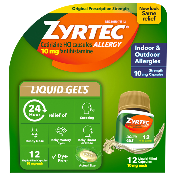 Zyrtec Allergy Relief 24-Hour 10 mg Liquid Gels