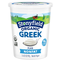 Stonyfield Organic Non Fat Plain Greek Yogurt